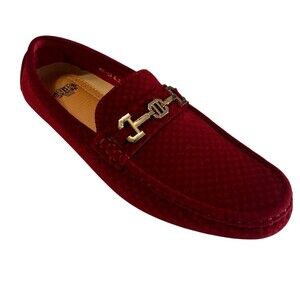 Royal Shoes Red Velvet Loafers Moccasins Casual Party Fashion  Men’s Size 8.5